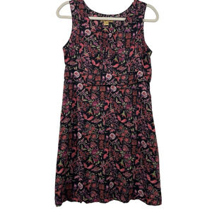 April Cornell Size XS Boho Mini Dress Red Forest Fairy Floral Printed Sleeveless
